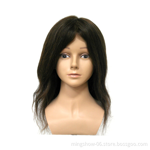 100% Really Human Hair Male Mannequin Head Barber Professional Practice Haircut Training Model